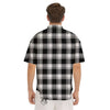 Buffalo Plaid White And Black Print Men's Short Sleeve Shirts-grizzshop