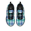 Buffalo Plaid White Green And Blue Print Pattern Black Sneaker-grizzshop