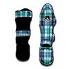 Buffalo Plaid White Green And Blue Print Pattern Muay Thai Shin Guards-grizzshop