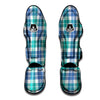 Buffalo Plaid White Green And Blue Print Pattern Muay Thai Shin Guards-grizzshop