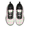 Buffalo Plaid White Pink And Green Print Pattern Black Sneaker-grizzshop