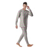 Buffalo Plaid White Pink And Green Print Pattern Men's Pajamas-grizzshop