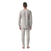 Buffalo Plaid White Pink And Green Print Pattern Men's Pajamas-grizzshop