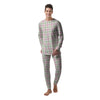 Buffalo Plaid White Pink And Green Print Pattern Men's Pajamas-grizzshop