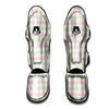 Buffalo Plaid White Pink And Green Print Pattern Muay Thai Shin Guards-grizzshop