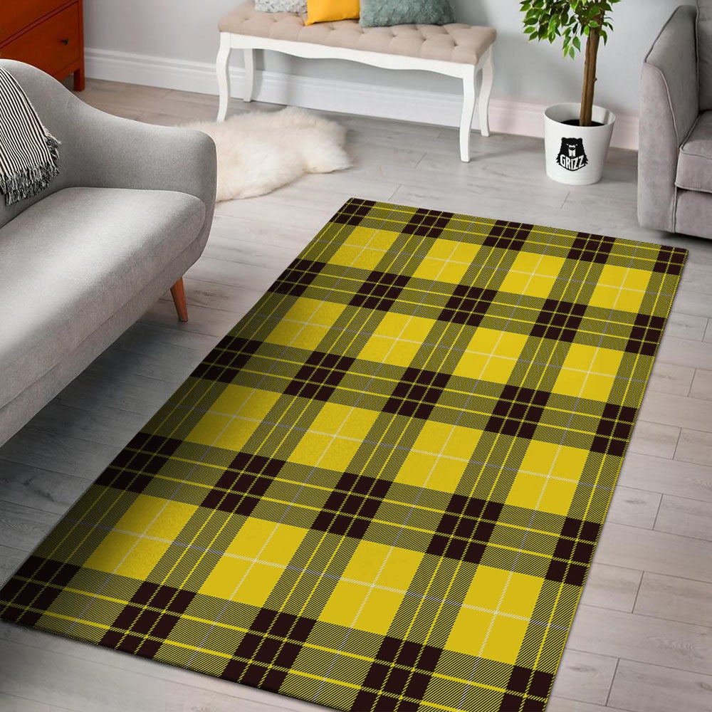 Buffalo Plaid Yellow Print Pattern Floor Mat-grizzshop