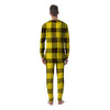 Buffalo Plaid Yellow Print Pattern Men's Pajamas-grizzshop