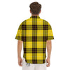 Buffalo Plaid Yellow Print Pattern Men's Short Sleeve Shirts-grizzshop