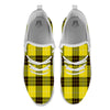 Buffalo Plaid Yellow Print Pattern White Athletic Shoes-grizzshop