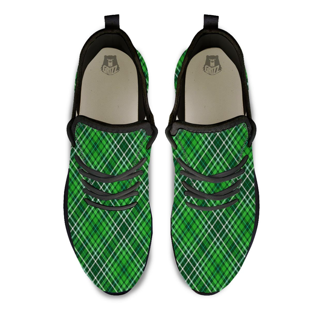 Buffalo St. Patrick's Day Print Pattern Black Athletic Shoes-grizzshop