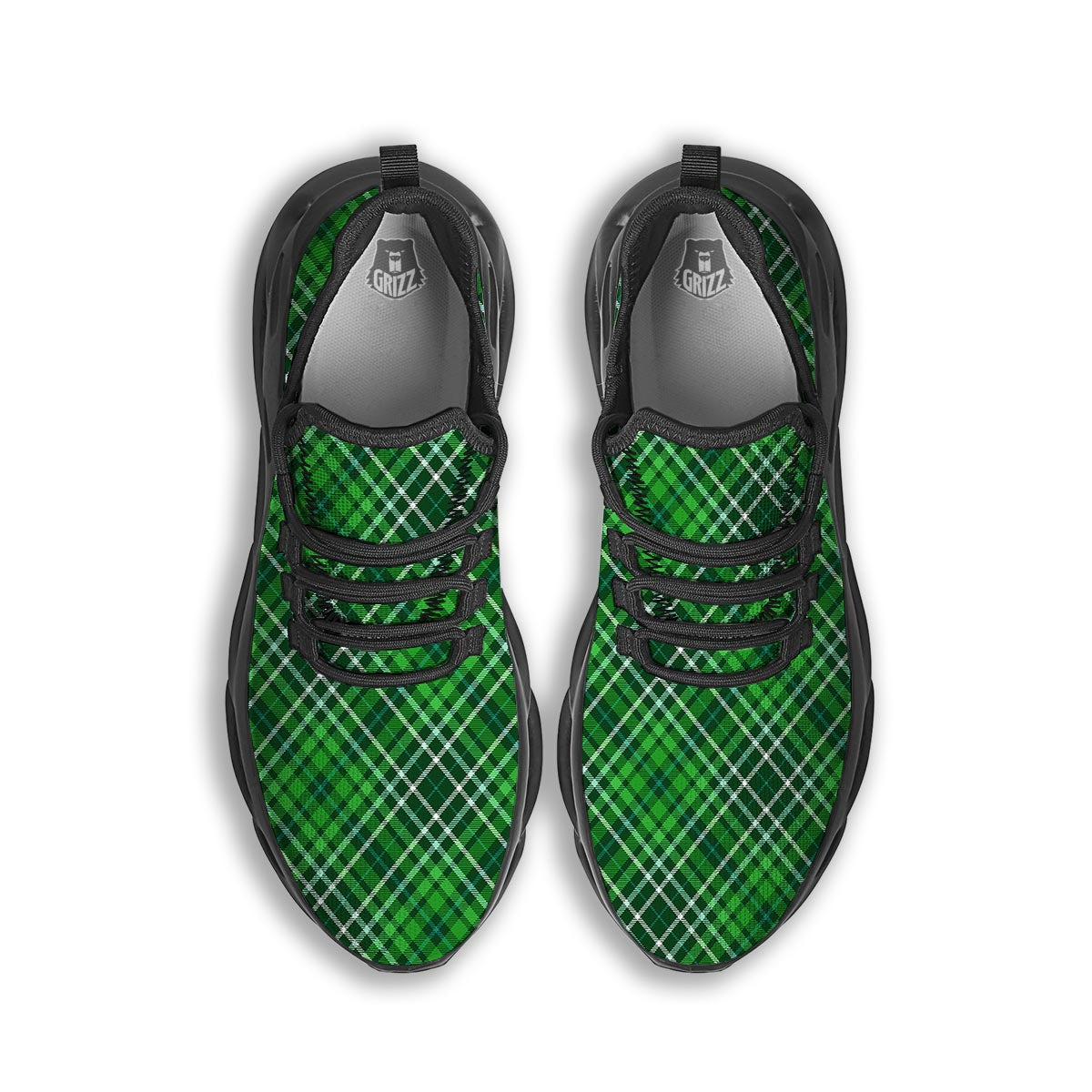 Buffalo St. Patrick's Day Print Pattern Black Running Shoes-grizzshop