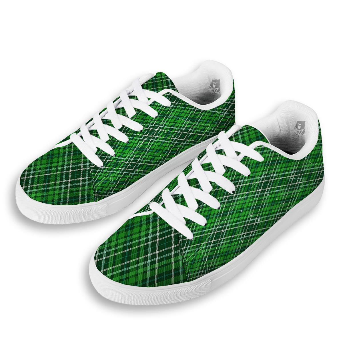 Buffalo St. Patrick's Day Print Pattern White Low Top Sneakers-grizzshop