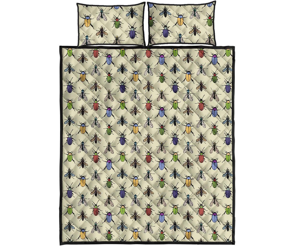 Bug Pattern Print Bed Set Quilt-grizzshop