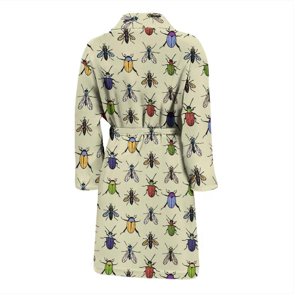 Bug Pattern Print Men Long Robe-grizzshop