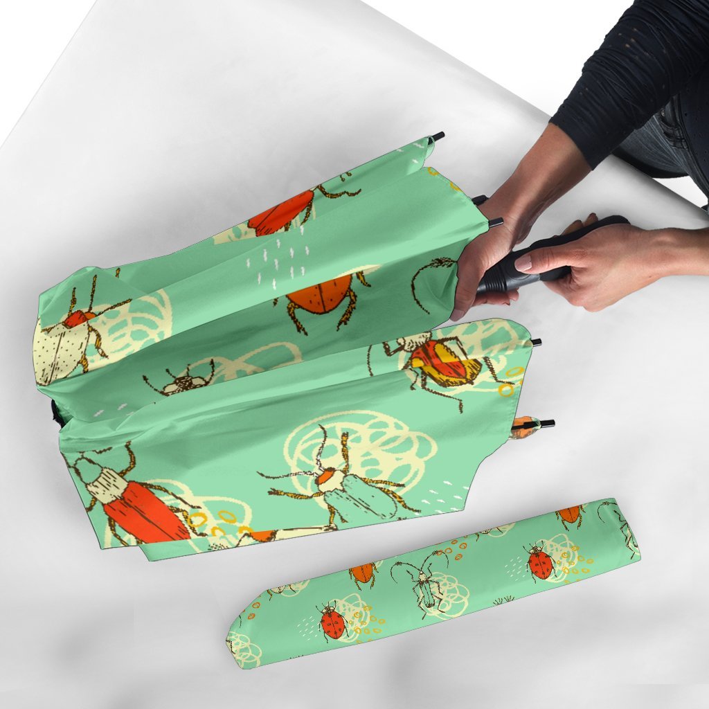 Bug Print Pattern Automatic Foldable Umbrella-grizzshop