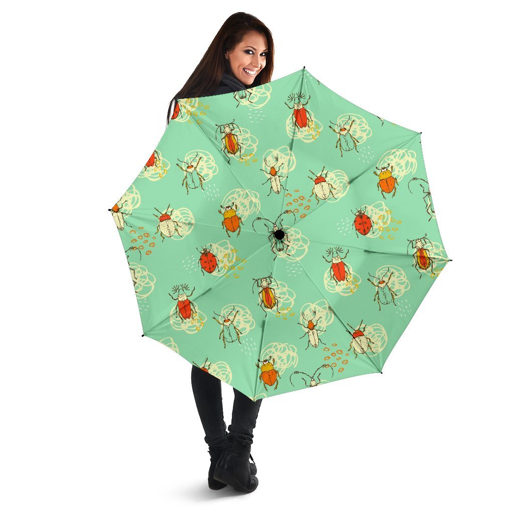 Bug Print Pattern Automatic Foldable Umbrella-grizzshop