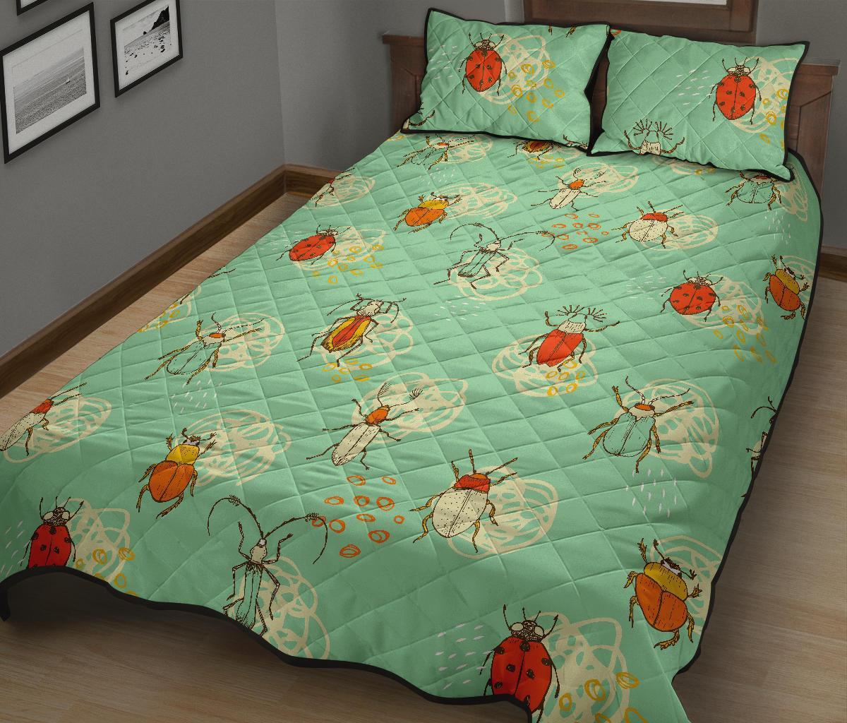 Bug Print Pattern Bed Set Quilt-grizzshop