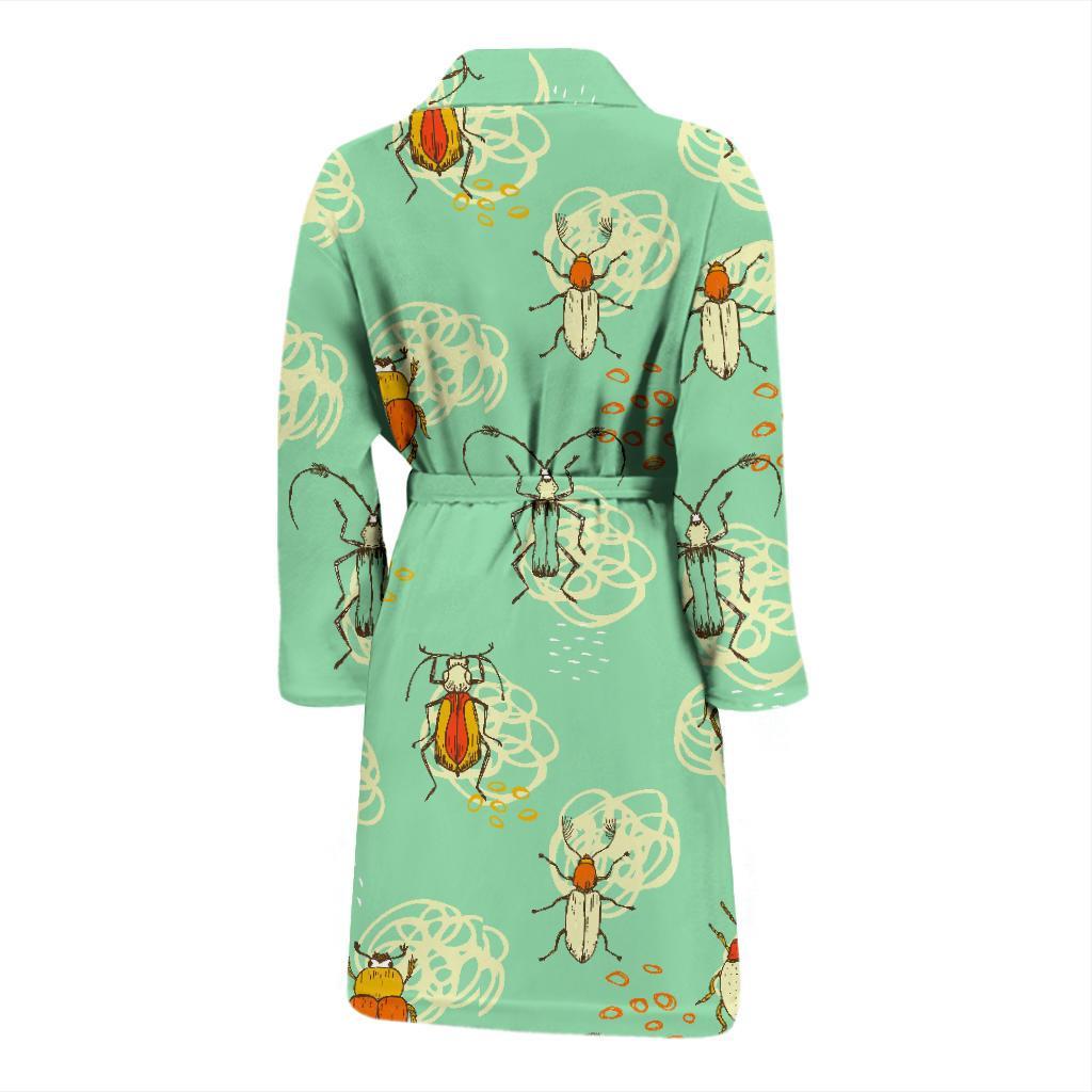 Bug Print Pattern Men Long Robe-grizzshop