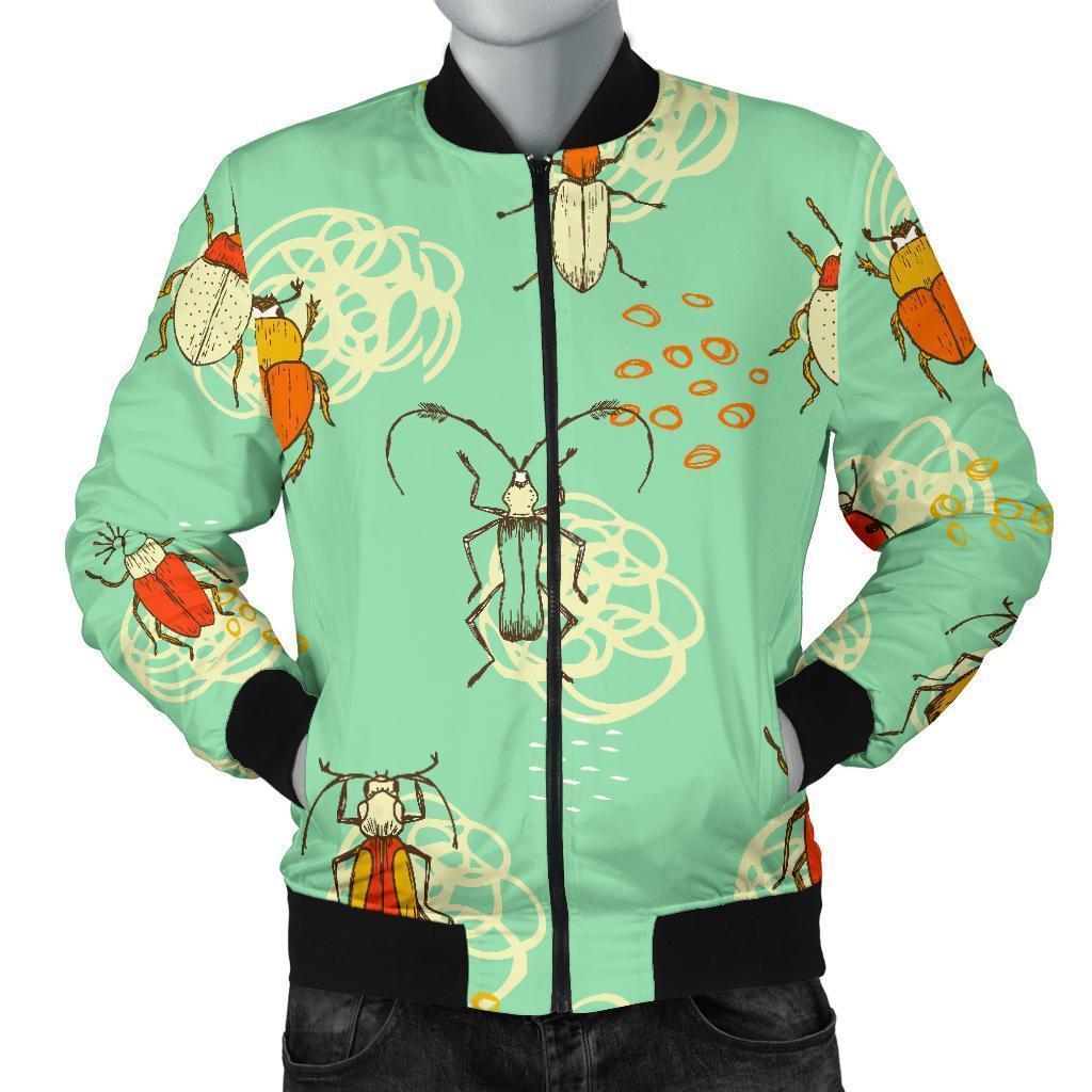 Bug Print Pattern Men's Bomber Jacket-grizzshop