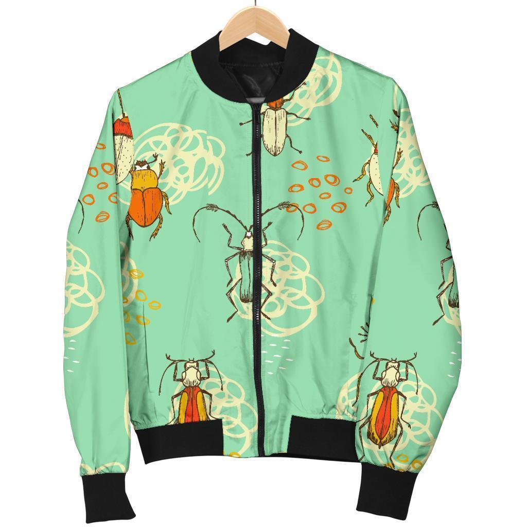 Bug Print Pattern Men's Bomber Jacket-grizzshop