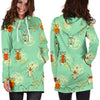 Bug Print Pattern Women Hoodie Dress-grizzshop