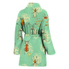 Bug Print Pattern Women Long Robe-grizzshop