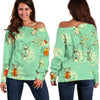 Bug Print Pattern Women Off Shoulder Sweatshirt-grizzshop