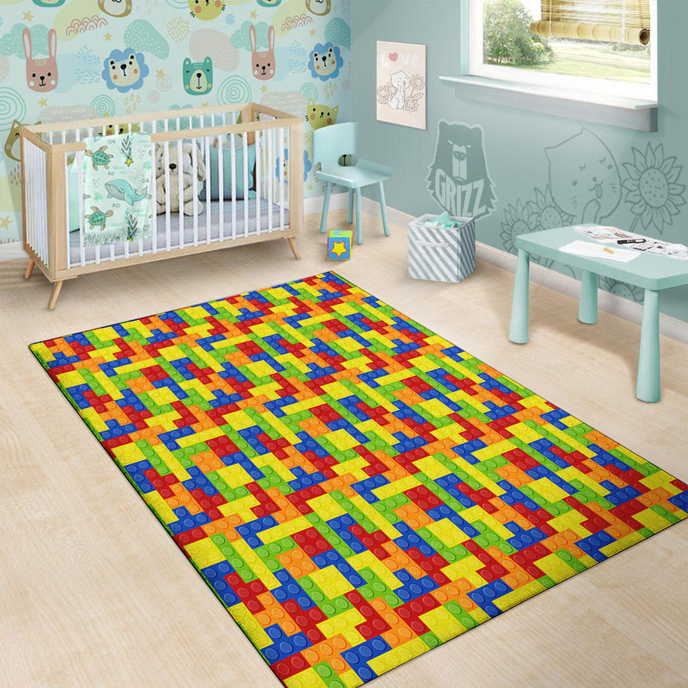 Building Blocks Colorful Print Pattern Floor Mat-grizzshop