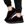 Bull Skull Black And Red Print Pattern Black Sneaker-grizzshop