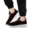 Bull Skull Black And Red Print Pattern White Athletic Shoes-grizzshop