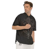 Bull Skull Geometric Print Men's Short Sleeve Shirts-grizzshop