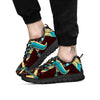 Bull Skull Indian Tribal Print Black Sneaker-grizzshop