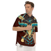 Bull Skull Indian Tribal Print Men's Short Sleeve Shirts-grizzshop