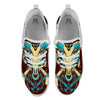 Bull Skull Indian Tribal Print White Athletic Shoes-grizzshop