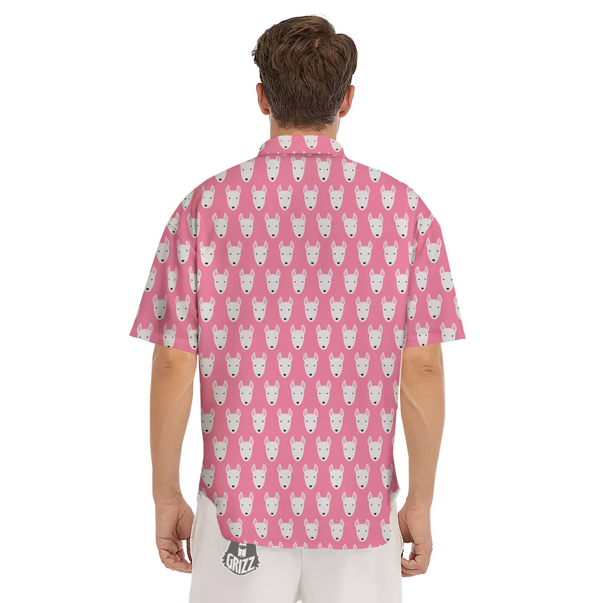 Bull Terrier Faces Cute Print Pattern Men's Short Sleeve Shirts-grizzshop