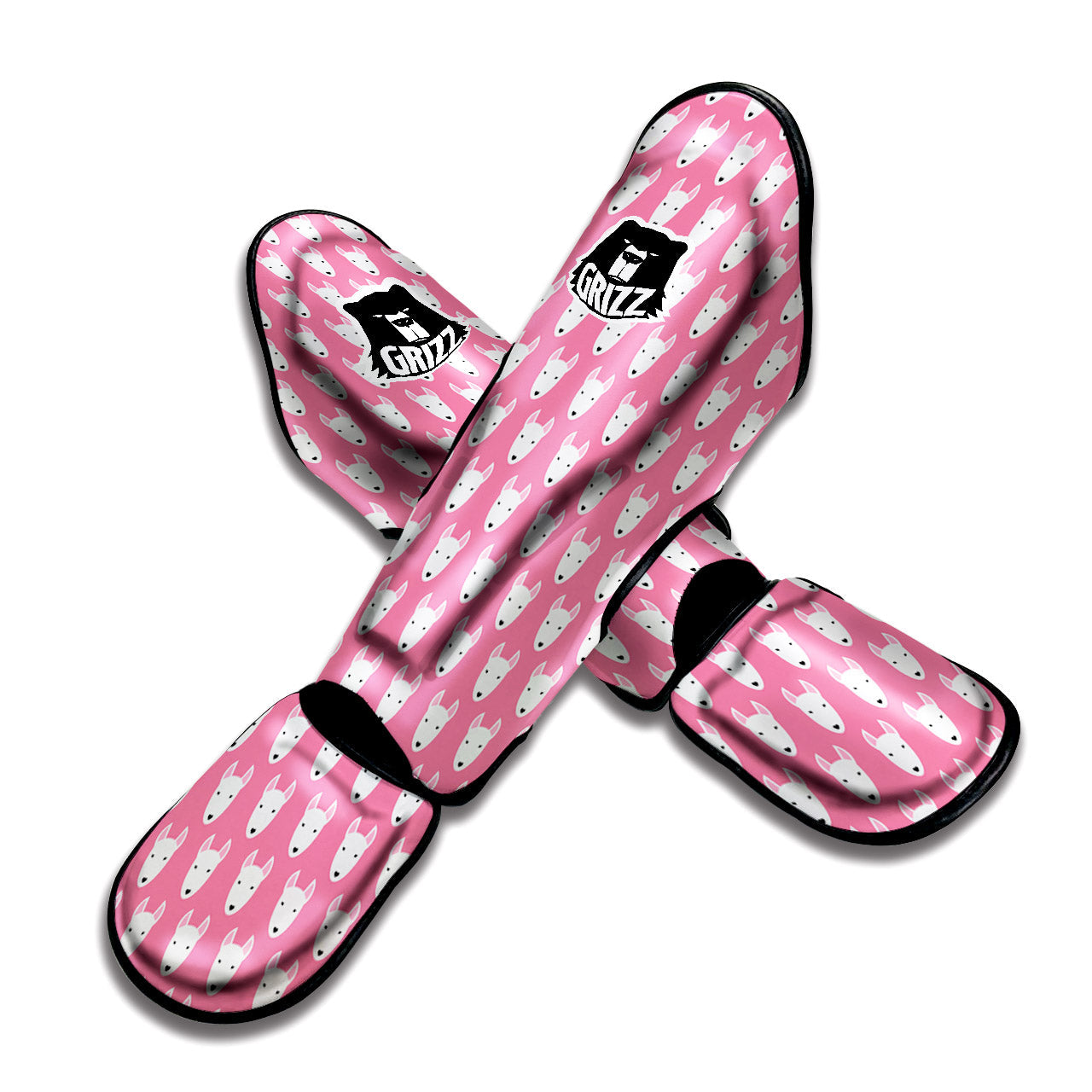 Bull Terrier Faces Cute Print Pattern Muay Thai Shin Guards-grizzshop