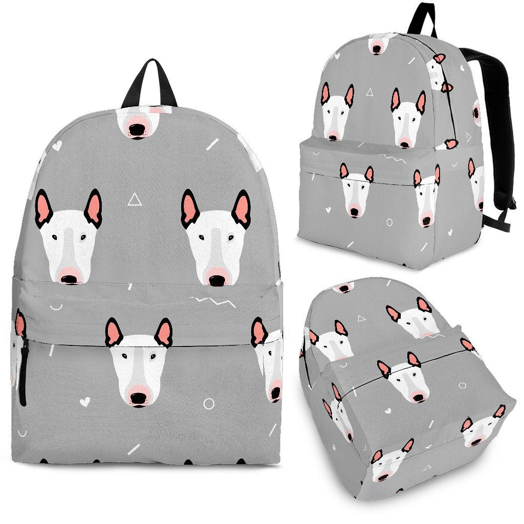 Bull Terrier Glay Pattern Print Backpack-grizzshop