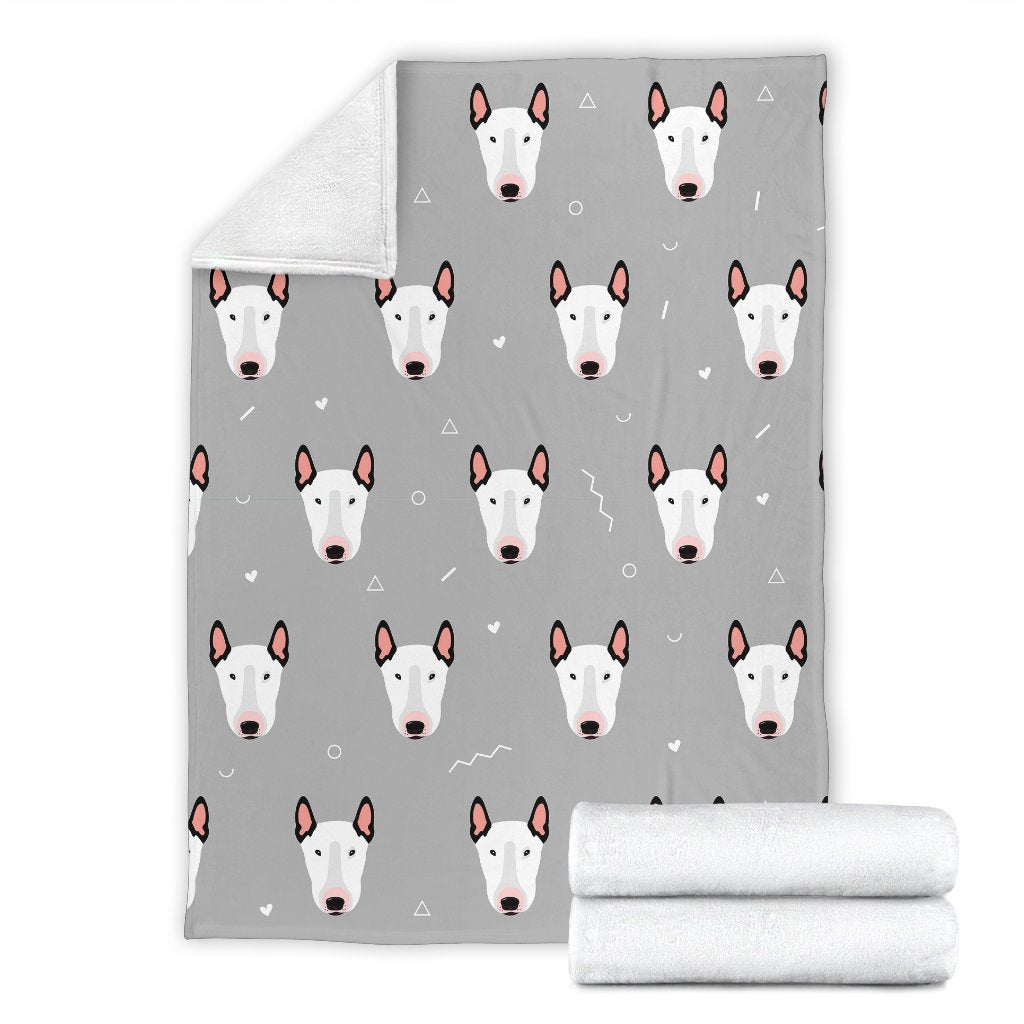 Bull Terrier Glay Pattern Print Blanket-grizzshop