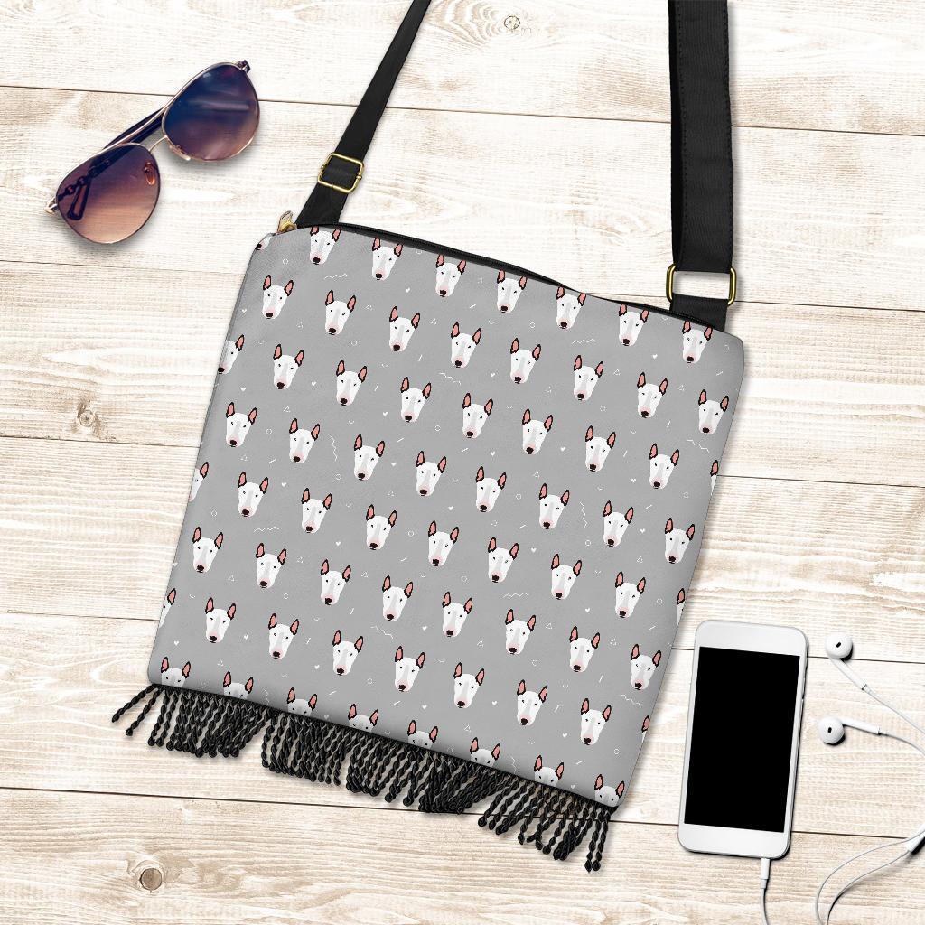 Bull Terrier Glay Pattern Print Crossbody Bags-grizzshop