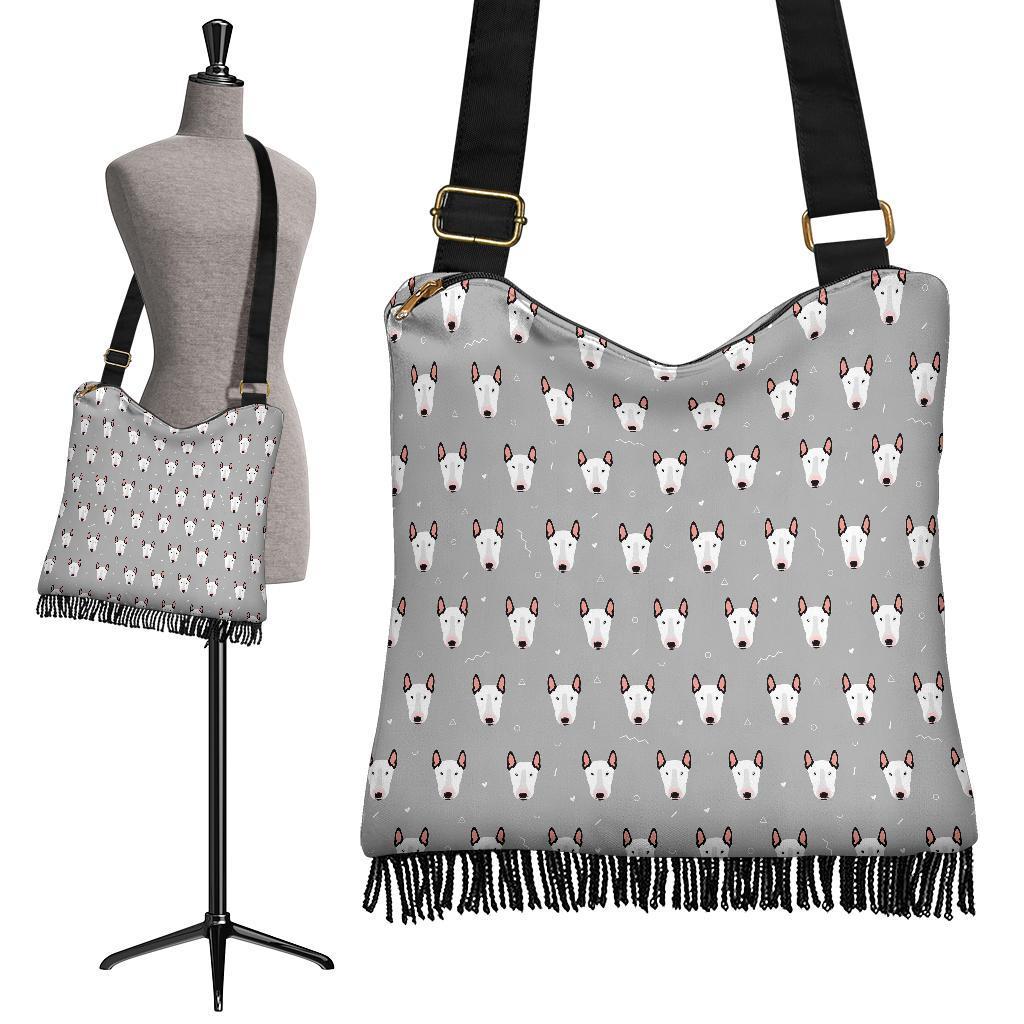 Bull Terrier Glay Pattern Print Crossbody Bags-grizzshop