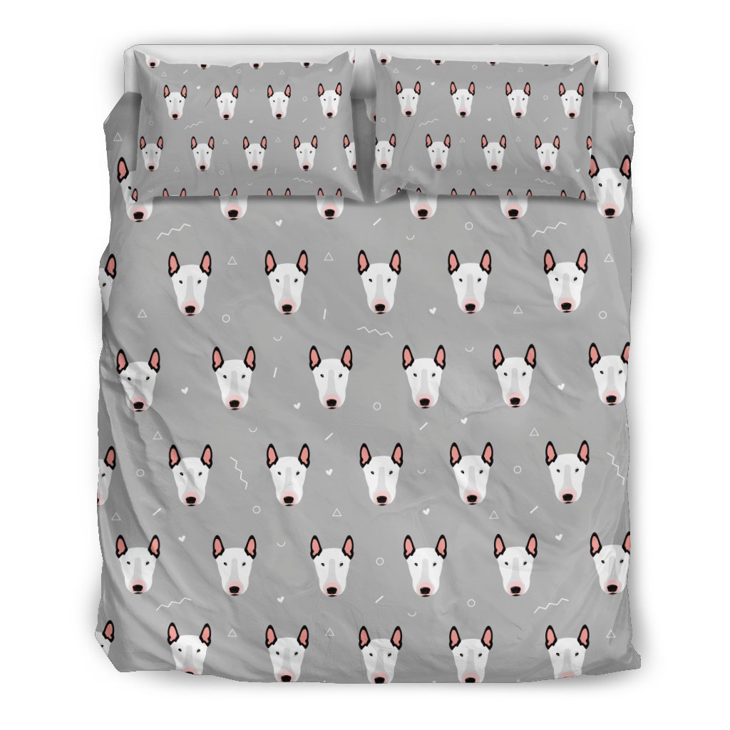 Bull Terrier Glay Pattern Print Duvet Cover Bedding Set-grizzshop