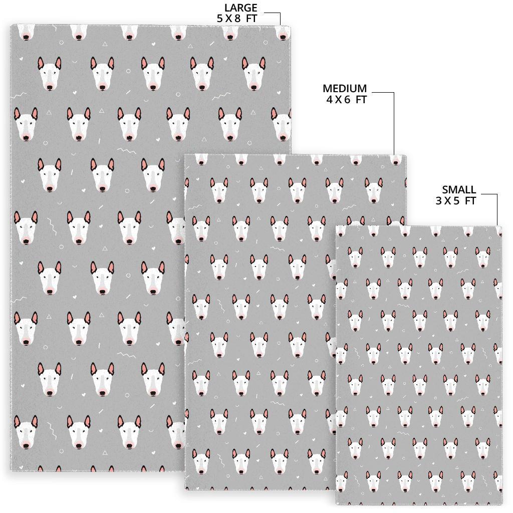 Bull Terrier Glay Pattern Print Floor Mat-grizzshop