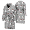 Bull Terrier Glay Pattern Print Men Long Robe-grizzshop