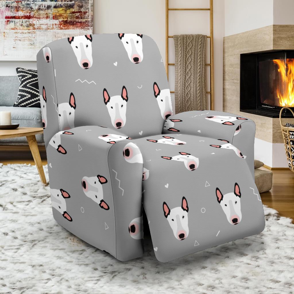 Bull Terrier Glay Pattern Print Recliner Cover-grizzshop