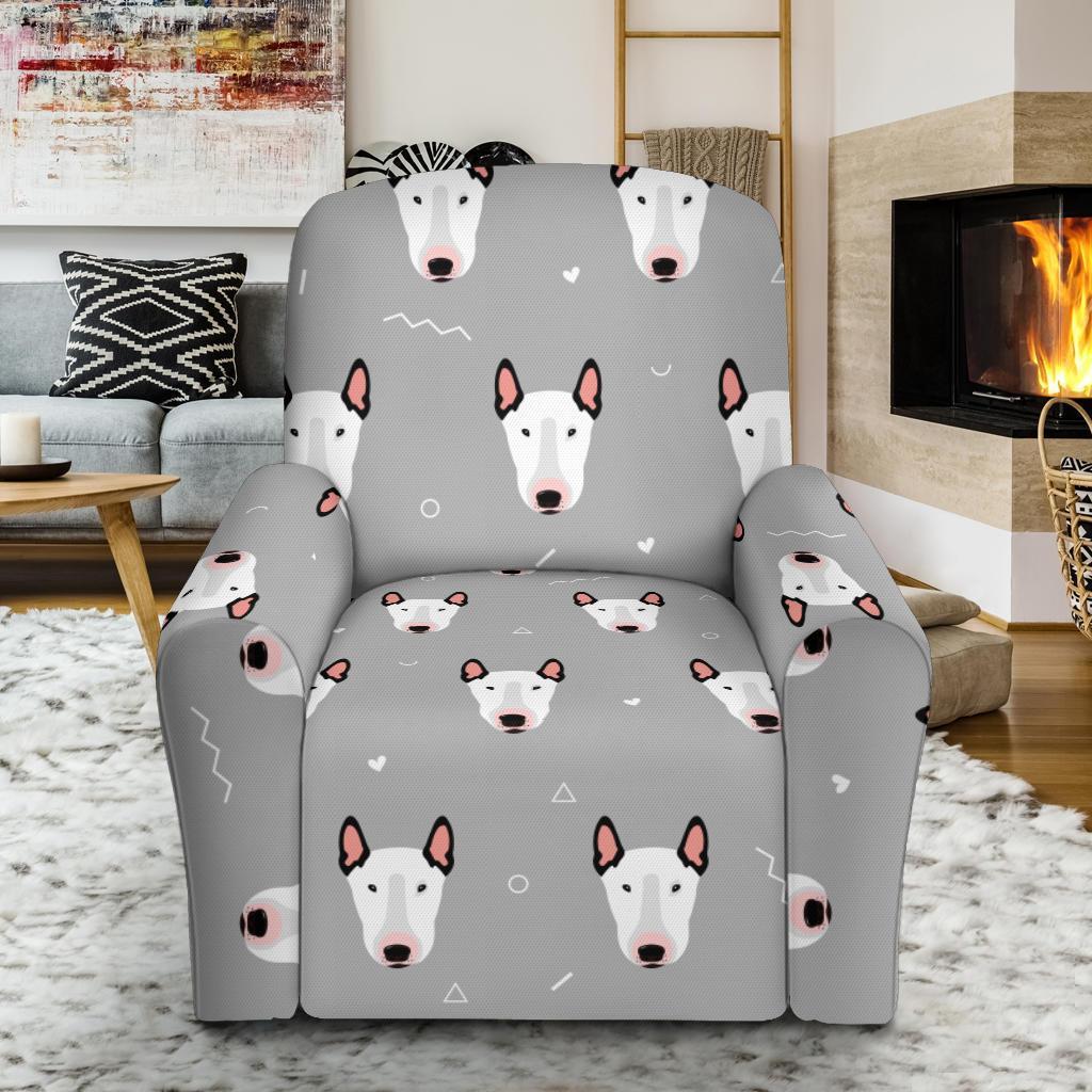 Bull Terrier Glay Pattern Print Recliner Cover-grizzshop