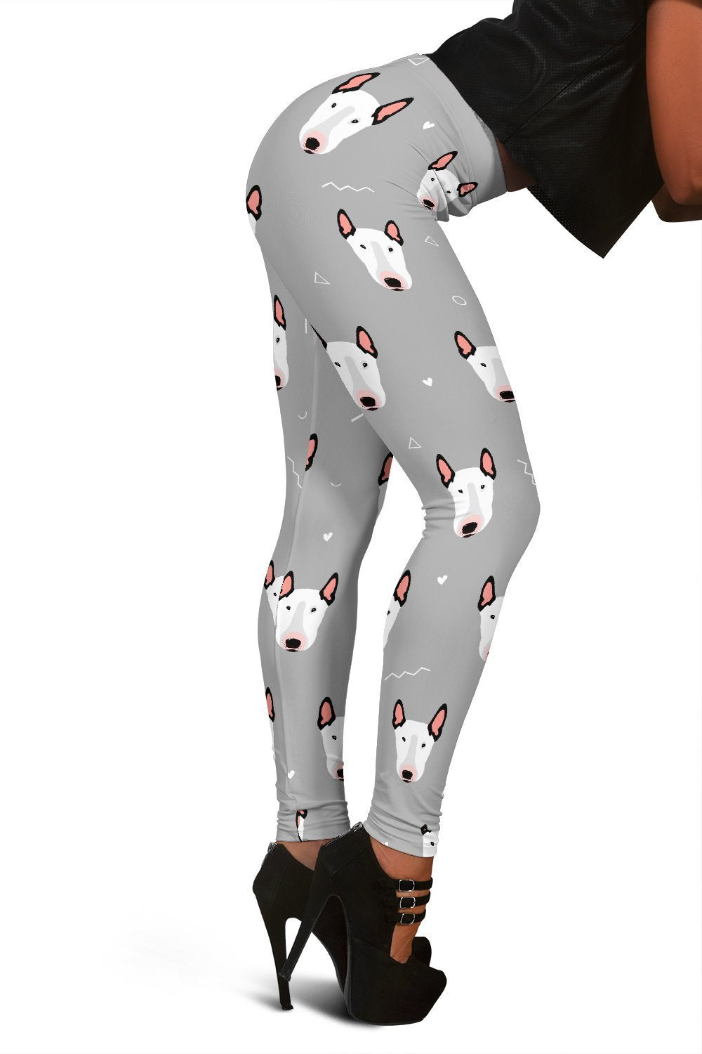 Bull Terrier Glay Pattern Print Women Leggings-grizzshop