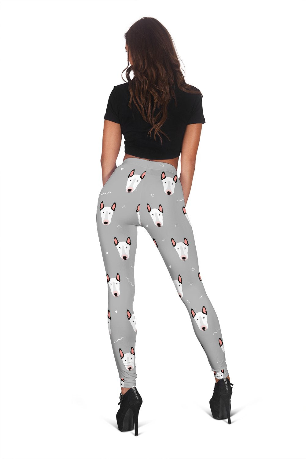 Bull Terrier Glay Pattern Print Women Leggings-grizzshop