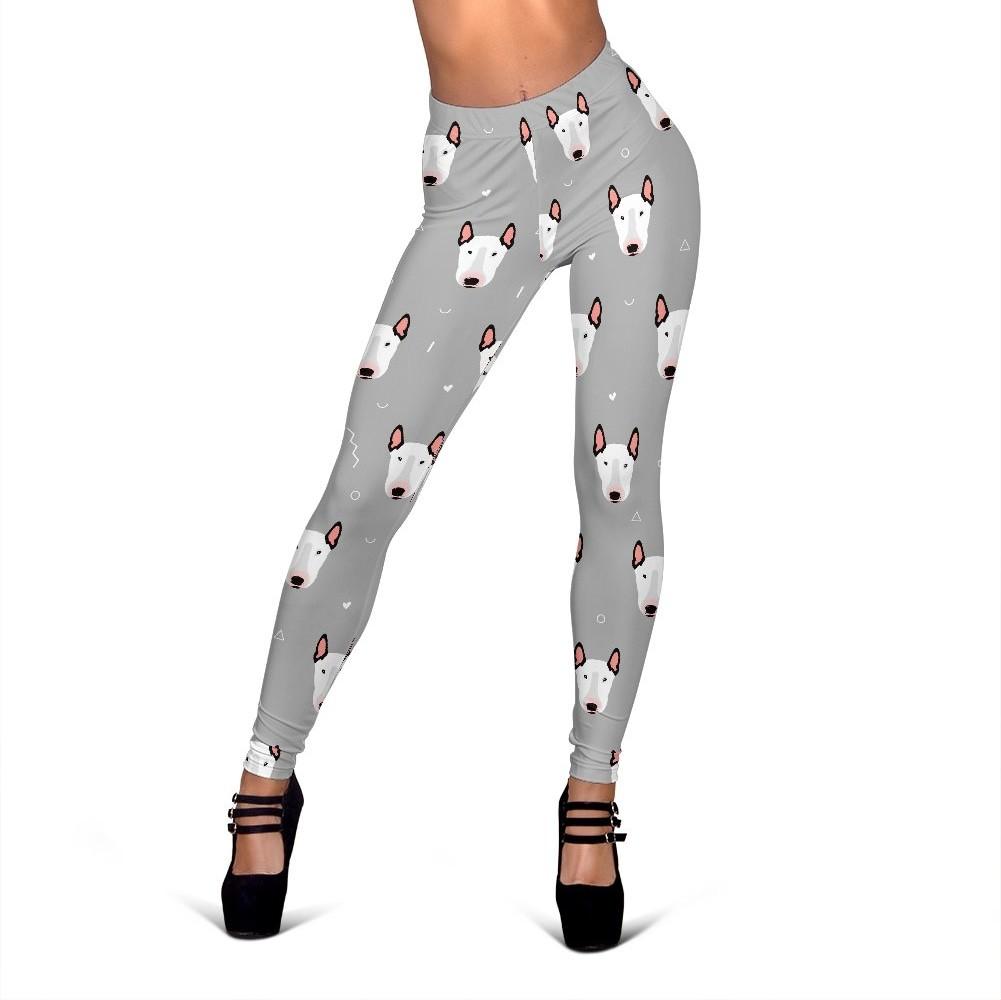 Bull Terrier Glay Pattern Print Women Leggings-grizzshop