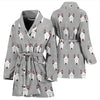 Bull Terrier Glay Pattern Print Women Long Robe-grizzshop