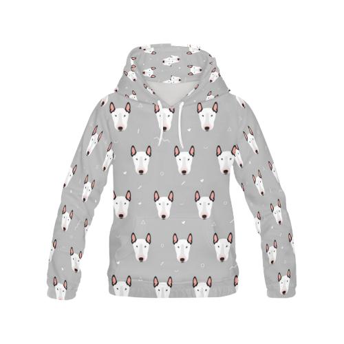 Bull Terrier Glay Pattern Print Women Pullover Hoodie-grizzshop